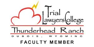 A logo for trial lawyers college of thunderhead ranch.
